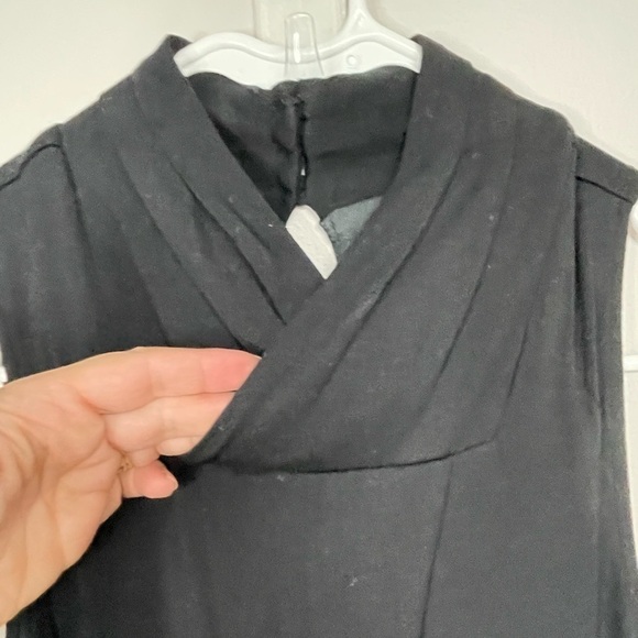 garnet Hill Black Maxi Dress, High Surplice Neckline, Button Back, Med - Picture 5 of 11